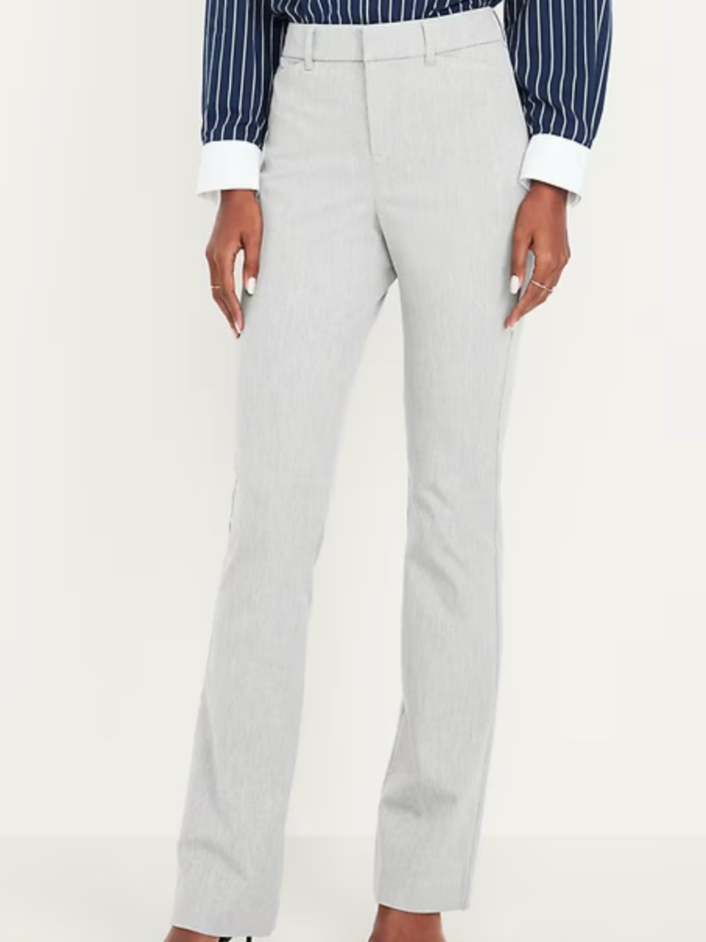 Old navy High-Waisted Pixie Flare Pants light heather gray size 2 petite NWOT